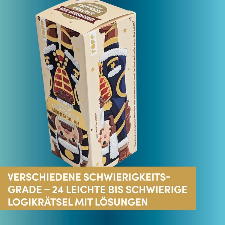 Produktbild: Der neue Kopfnussknacker &ndash; R&auml;tsel-Adventskalender (blaue Edition &ndash; 2026)