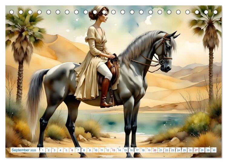 Produktbild: K&ouml;niginnen der Reitkunst (Tischkalender 2026 DIN A5 quer), CALVENDO Monatskalender