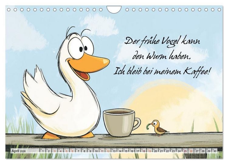 Produktbild: Gans coole Spr&uuml;che (Wandkalender 2026 DIN A4 quer), CALVENDO Monatskalender