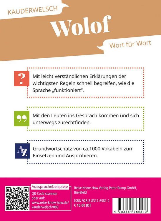 Produktbild: Reise Know-How Sprachf&uuml;hrer Wolof f&uuml;r Senegal und Gambia - Wort f&uuml;r Wort