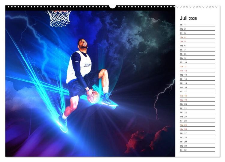 Produktbild: Basketball Fantasiewelten (Wandkalender 2026 DIN A2 quer), CALVENDO Monatskalender