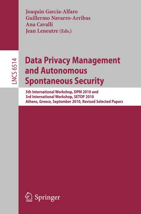 Produktbild: Data Privacy Management and Autonomous Spontaneous Security