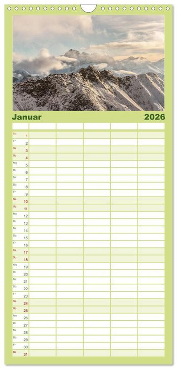 Produktbild: Familienplaner 2026 - Im Allg&auml;u bei Oberstdorf mit 5 Spalten (Wandkalender, 21 x 45 cm) CALVENDO