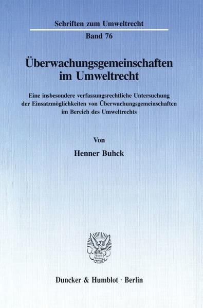 Produktbild: &Uuml;berwachungsgemeinschaften im Umweltrecht.