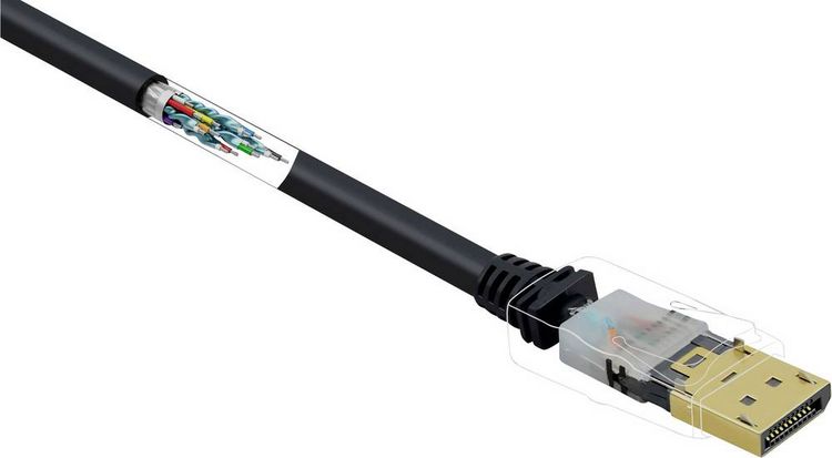 Produktbild: Renkforce DisplayPort Anschlusskabel DisplayPort Stecker, DisplayPort Stecker 1.00m Schwarz UHD 4K @ 60Hz vergoldete