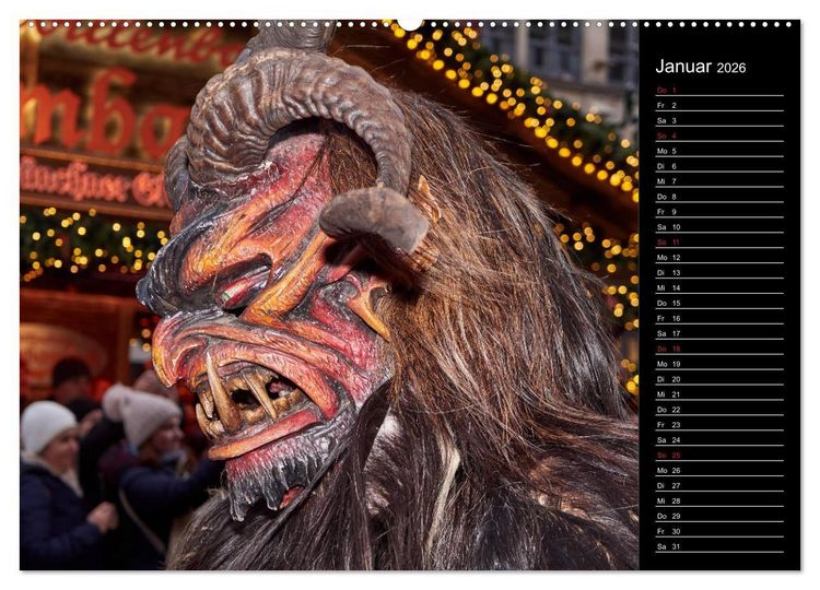 Produktbild: Krampus Kalender 2026 (Wandkalender 2026 DIN A2 quer), CALVENDO Monatskalender