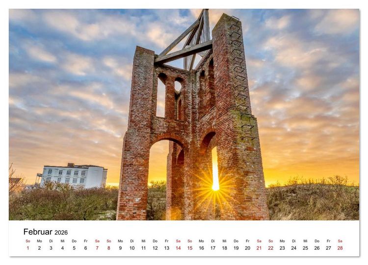 Produktbild: Insel Borkum - Ein Jahr zwischen Wind und Wellen (hochwertiger Premium Wandkalender 2026 DIN A2 quer), Kunstdruck in Hochglanz