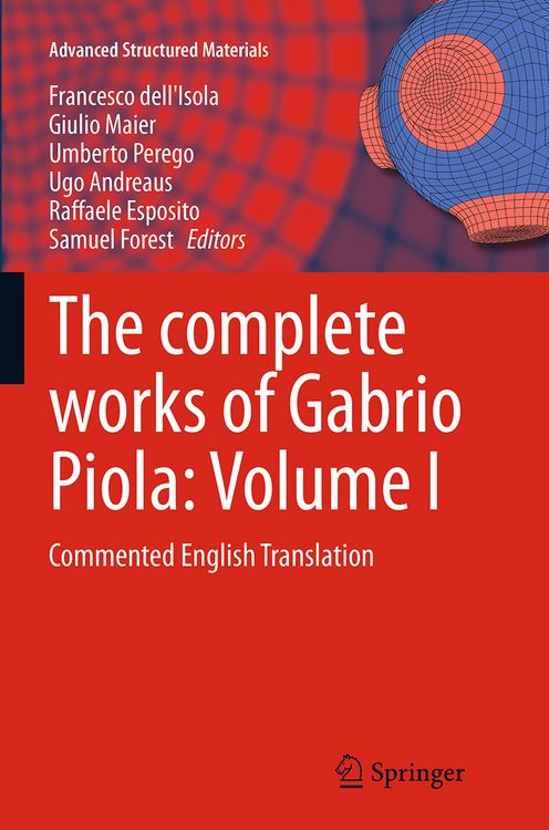 Produktbild: The complete works of Gabrio Piola: Volume I