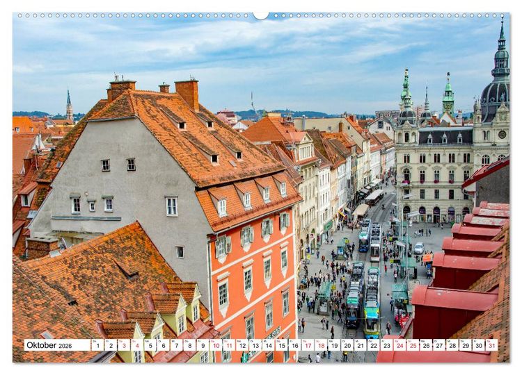 Produktbild: Graz - eine Stadt mit Flair (Wandkalender 2026 DIN A2 quer), CALVENDO Monatskalender