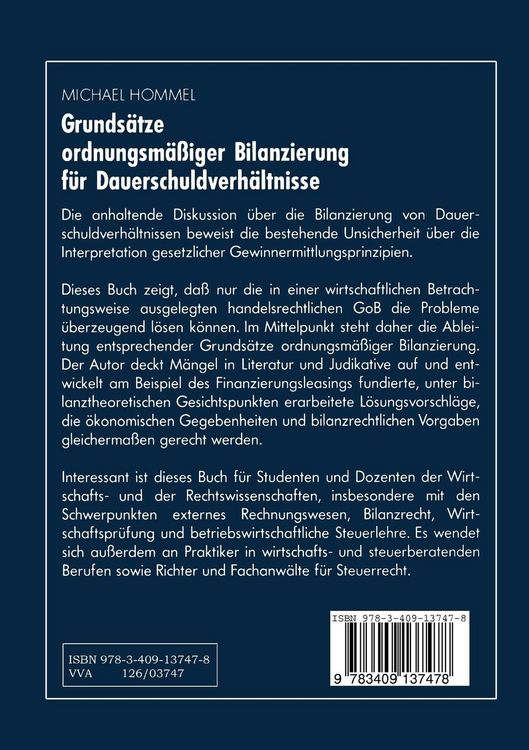 Produktbild: Grunds&auml;tze ordnungsm&auml;&szlig;iger Bilanzierung f&uuml;r Dauerschuldverh&auml;ltnisse