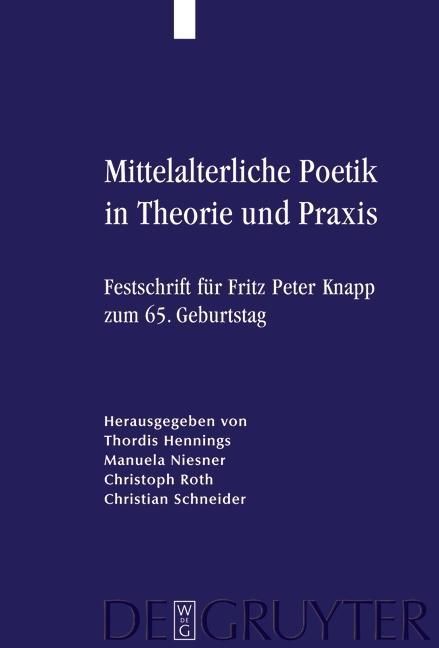 Produktbild: Mittelalterliche Poetik in Theorie und Praxis