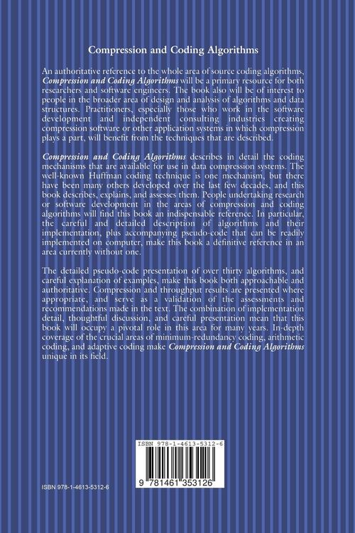 Produktbild: Compression and Coding Algorithms