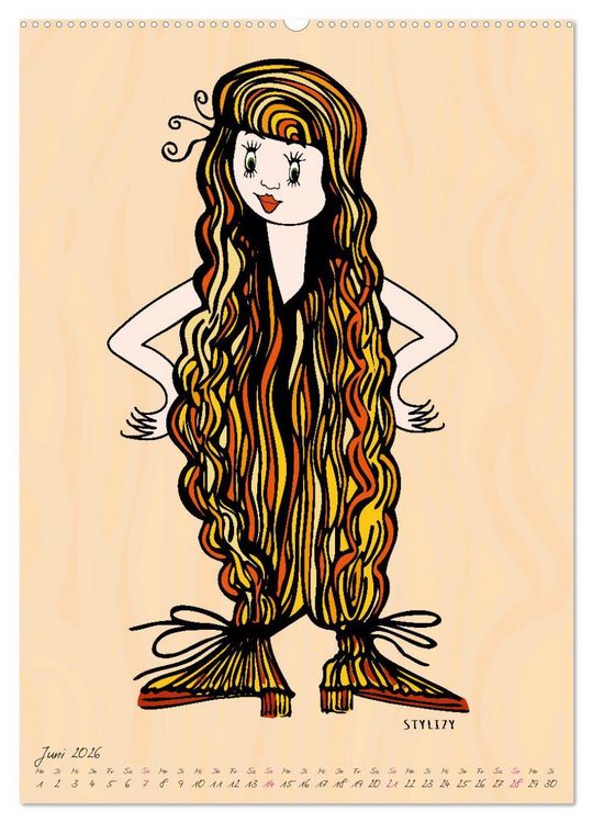 Produktbild: Die HAIRSTYLAS Trendfrisuren (hochwertiger Premium Wandkalender 2026 DIN A2 hoch), Kunstdruck in Hochglanz