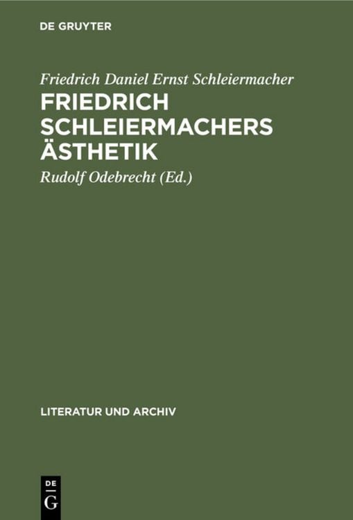 Produktbild: Friedrich Schleiermachers &Auml;sthetik
