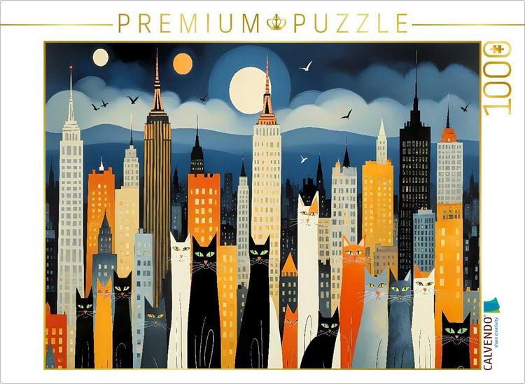 Produktbild: CALVENDO Puzzle Katzen - Schnurren in der Stadt | 1000 Teile Lege-Gr&ouml;&szlig;e 64x48cm Foto-Puzzle f&uuml;r gl&uuml;ckliche Stunden
