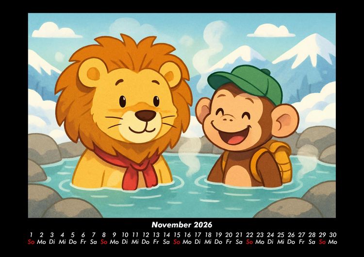 Produktbild: Buschi & Milo - Reise durch Japan 2026 Fotokalender DIN A3