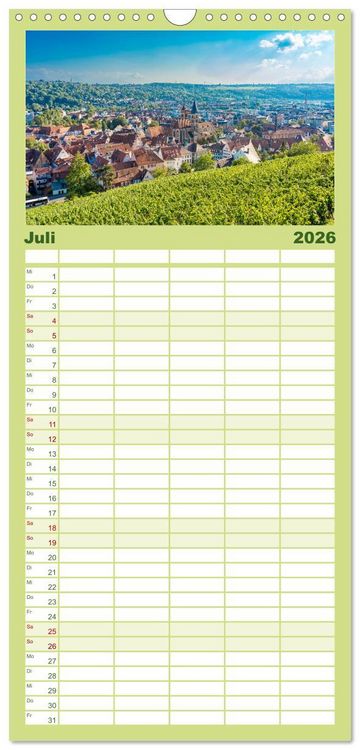 Produktbild: Familienplaner 2026 - Ein Spaziergang durch Esslingen mit 5 Spalten (Wandkalender, 21 x 45 cm) CALVENDO