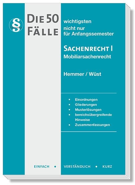 Produktbild: Die 50 wichtigsten F&auml;lle Sachenrecht I
