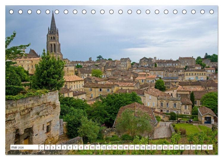 Produktbild: D&eacute;couvrir la r&eacute;gion Nouvelle-Aquitaine (Calendrier de bureau 2026 DIN A5 vertical), CALVENDO calendrier mensuel