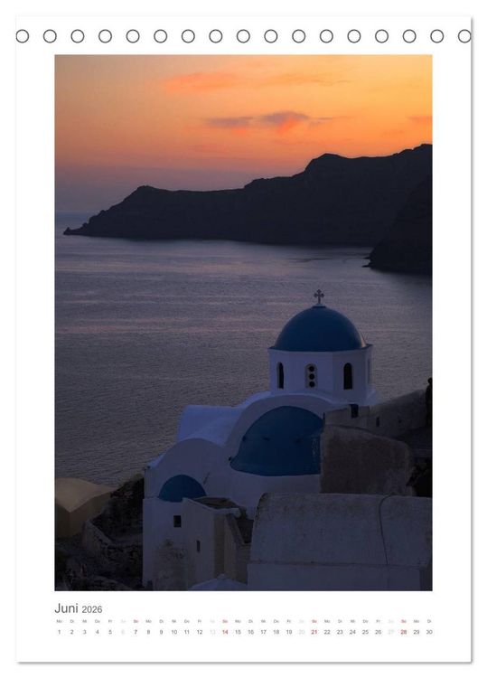 Produktbild: SANTORINI - INSEL DES LICHTS (Tischkalender 2026 DIN A5 hoch), CALVENDO Monatskalender