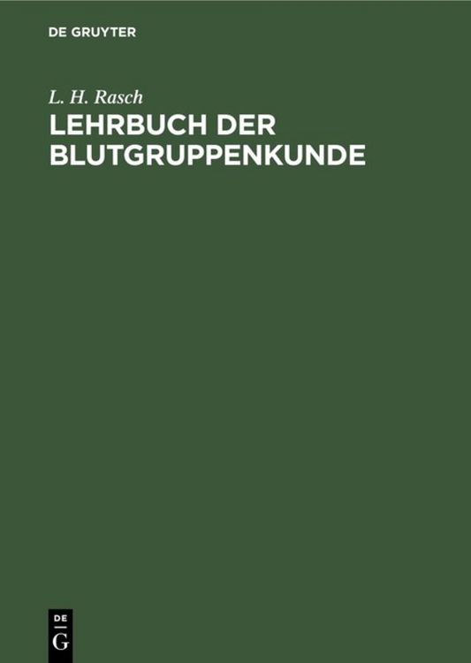 Produktbild: Lehrbuch der Blutgruppenkunde