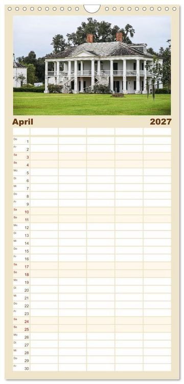 Produktbild: Familienplaner 2027 - Louisiana - S&uuml;mpfe und Plantagenh&auml;user mit 5 Spalten (Wandkalender, 21 x 45 cm) CALVENDO