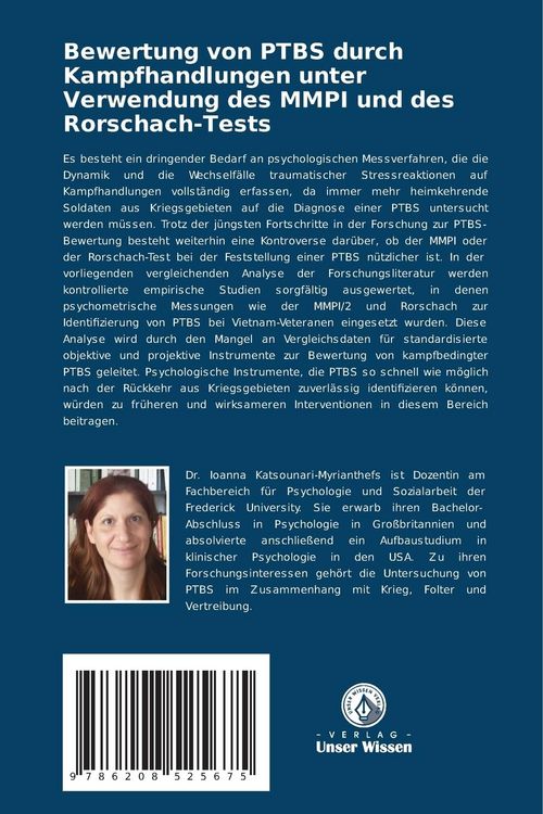 Produktbild: Bewertung von PTBS durch Kampfhandlungen unter Verwendung des MMPI und des Rorschach-Tests