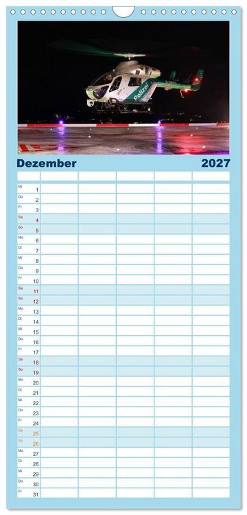 Produktbild: Familienplaner 2027 - Helikopter in der Luft mit 5 Spalten (Wandkalender, 21 x 45 cm) CALVENDO