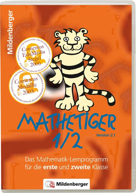 Mathetiger 1/2. Lernprogramm für 1. und 2. Klasse / Mathetiger 1/2, Homeversion, Einzellizenz, CD-ROM
