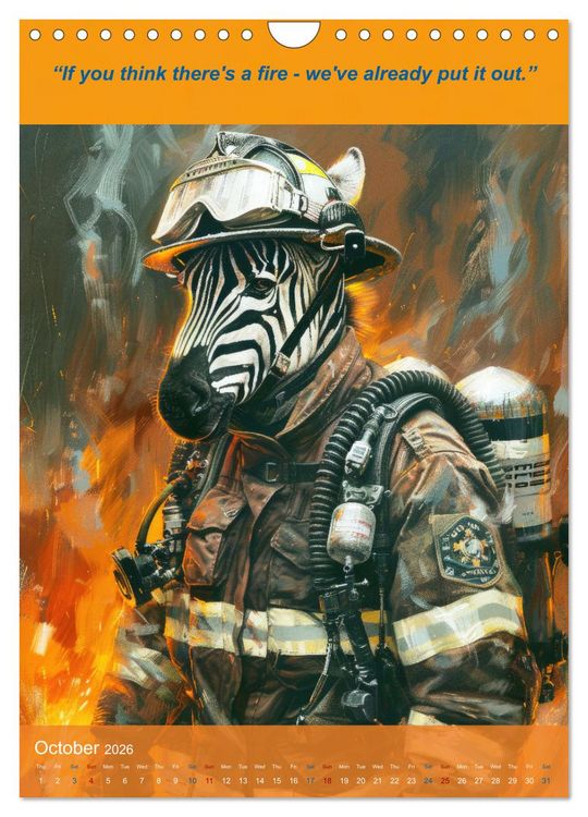 Produktbild: The beastly funny firefighters (Wall Calendar 2026 DIN A4 portrait), CALVENDO 12 Month Wall Calendar