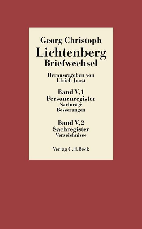 Produktbild: Lichtenberg Briefwechsel Bd. 5: Register