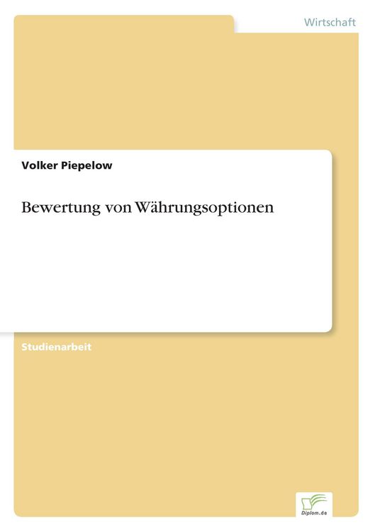 Produktbild: Bewertung von W&auml;hrungsoptionen