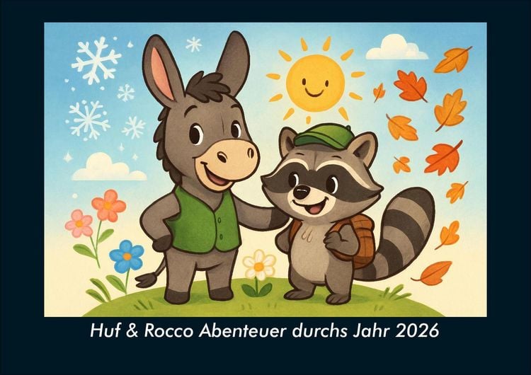 Produktbild: Huf & Rocco Abenteuer durchs Jahr 2026 Fotokalender DIN A4