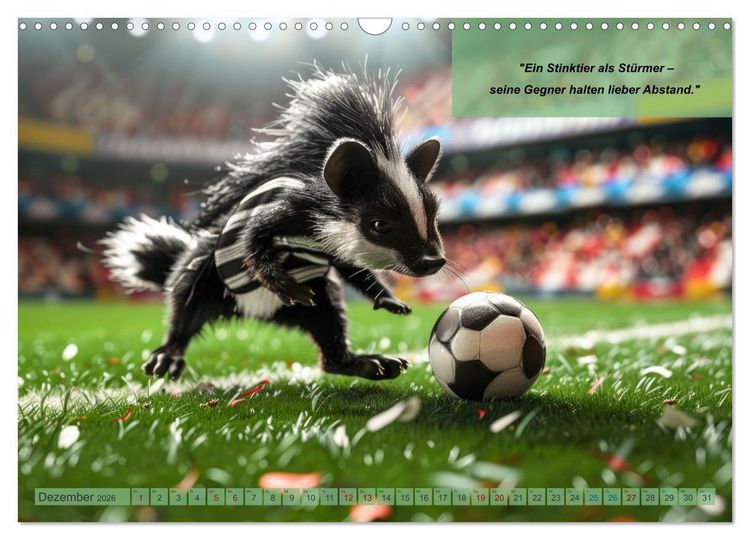 Produktbild: Der tierisch lustige Fu&szlig;ballkalender (Wandkalender 2026 DIN A3 quer), CALVENDO Monatskalender