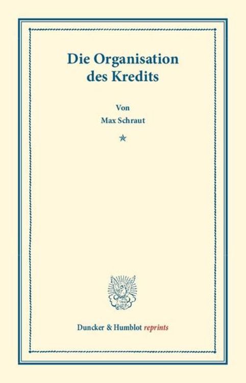 Produktbild: Die Organisation des Kredits.