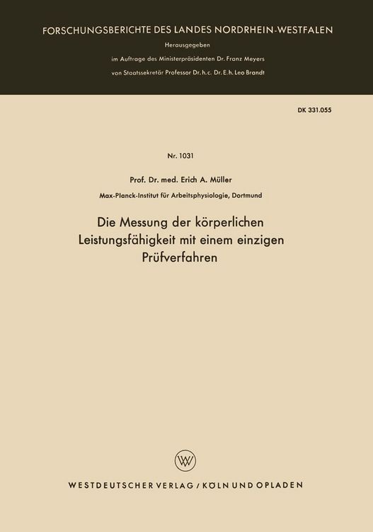 Produktbild: Die Messung der k&ouml;rperlichen Leistungsf&auml;higkeit mit einem einzigen Pr&uuml;fverfahren