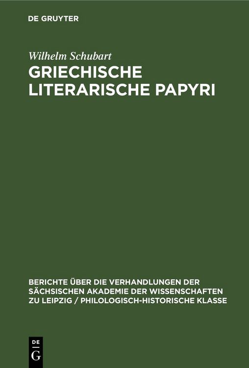 Produktbild: Griechische literarische Papyri