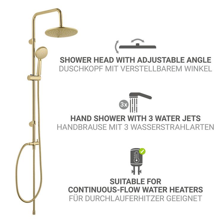 Produktbild: Duschsystem Mod. Young Line Gold, Handbrause mit 3 Funktionen