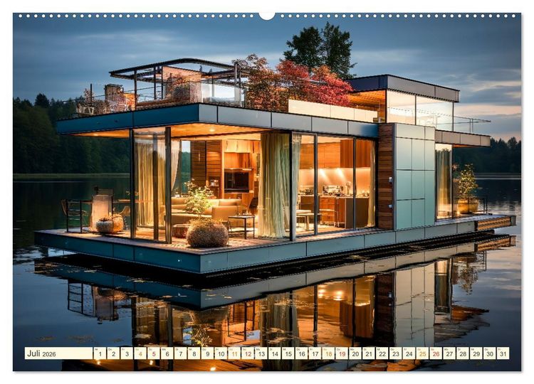 Produktbild: Hausboote Wohn Fantasien (hochwertiger Premium Wandkalender 2026 DIN A2 quer), Kunstdruck in Hochglanz