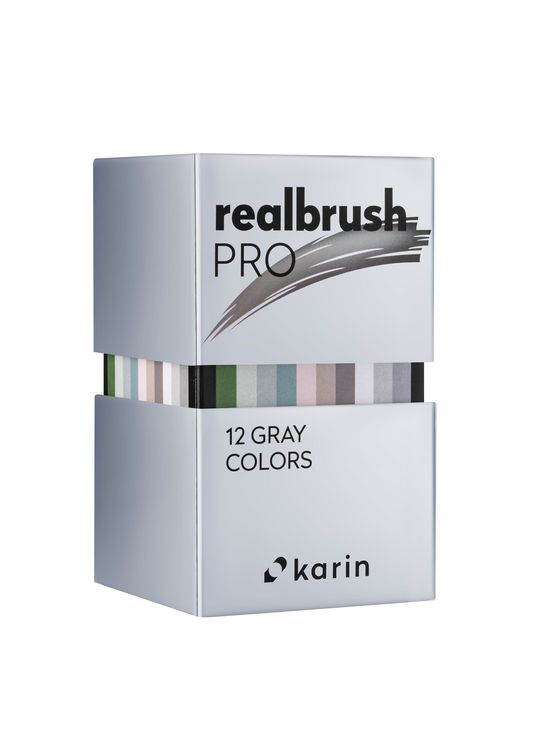 Produktbild: KARIN Marker Realbrush PRO Gray Colors, 12er Pinsel Set
