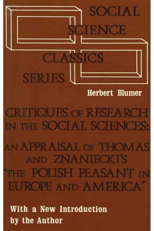 Produktbild: Blumer, H: Critiques of Research in the Social Sciences