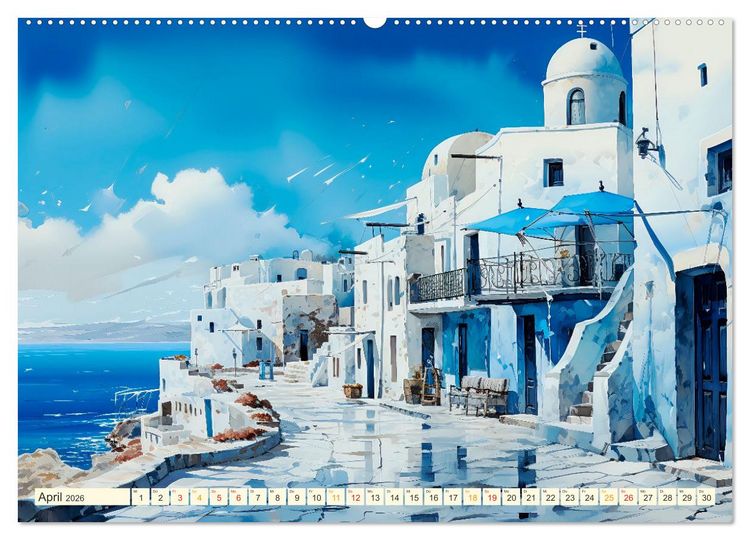 Produktbild: Santorini Inseltr&auml;ume (Wandkalender 2026 DIN A2 quer), CALVENDO Monatskalender