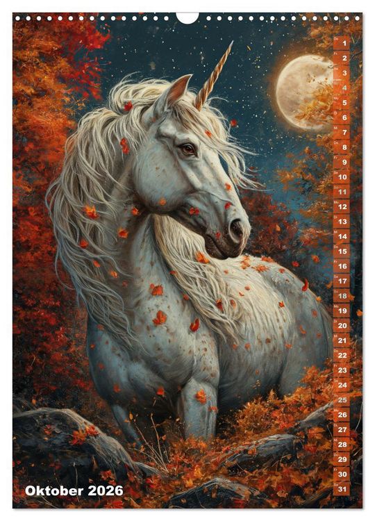 Produktbild: M&auml;rchenhafte Einhornreise - Ein Jahr voller Magie (Wandkalender 2026 DIN A3 hoch), CALVENDO Monatskalender