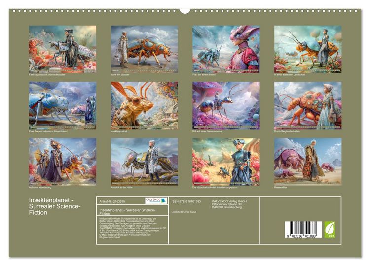 Produktbild: Insektenplanet - Surrealer Science-Fiction (hochwertiger Premium Wandkalender 2026 DIN A2 quer), Kunstdruck in Hochglanz