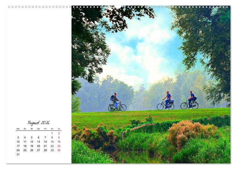 Produktbild: Fahrradtour. Radle dich frei und gesund! (hochwertiger Premium Wandkalender 2026 DIN A2 quer), Kunstdruck in Hochglanz