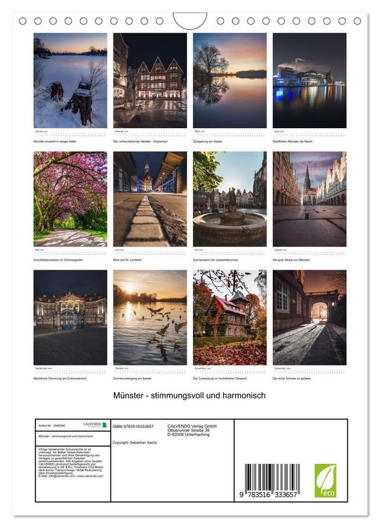 Produktbild: M&uuml;nster - stimmungsvoll und harmonisch (Wandkalender 2026 DIN A4 hoch), CALVENDO Monatskalender
