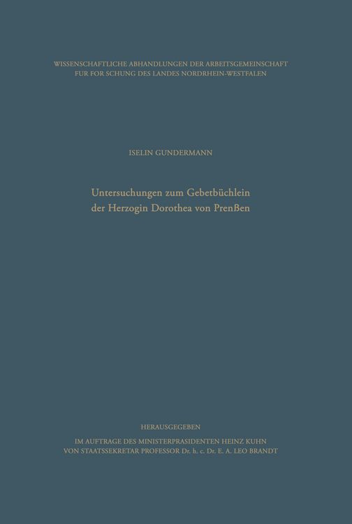 Produktbild: Untersuchungen zum Gebetb&uuml;chlein der Herzogin Dorothea von Preu&szlig;en