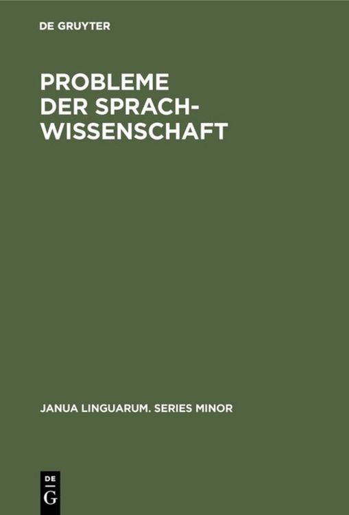 Produktbild: Probleme der Sprachwissenschaft