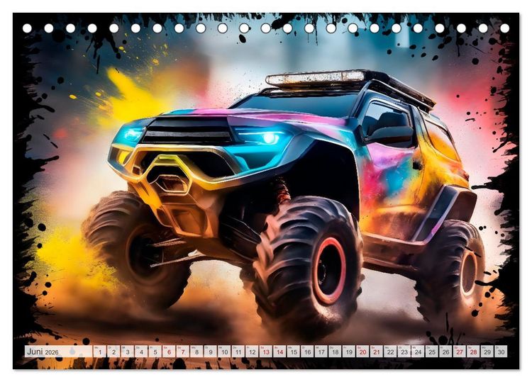 Produktbild: Coole KI-generierte OFF-ROAD-WAGEN (Tischkalender 2026 DIN A5 quer), CALVENDO Monatskalender
