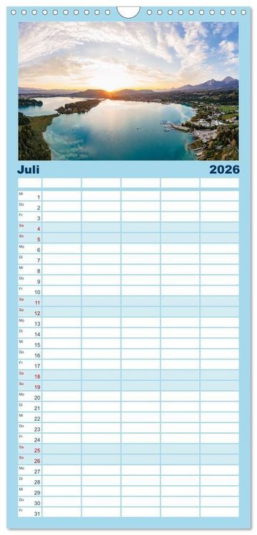 Produktbild: Familienplaner 2026 - Der wundersch&ouml;ne Faaker See in K&auml;rnten mit 5 Spalten (Wandkalender, 21 x 45 cm) CALVENDO